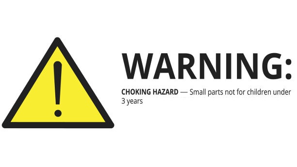 Round Small Parts Warning Stickers, Choking Hazard Age Restriction